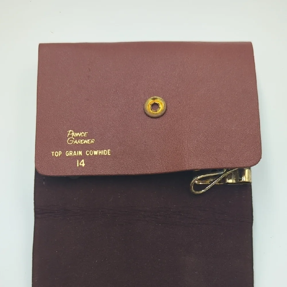 Vintage Prince Men's Gardner Key Case Brown Leather 3 inch Top Grain Cowhide 14